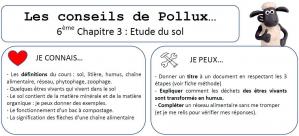 Conseils de pollux 6eme chap 3